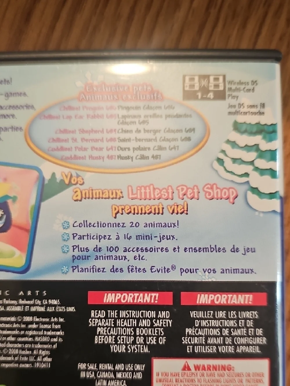 Nintendo DS Littlest Pet Shop Winter Hiver Pet Adventure